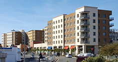 South Campus Plaza College Avenue facade view from the north